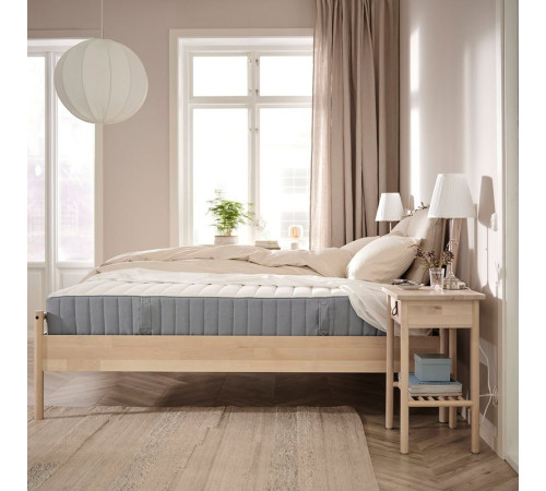 Materac, sprężyny kieszeniowe, bardzo twardy/jasnoniebieski VALEVÅG 204.699.49