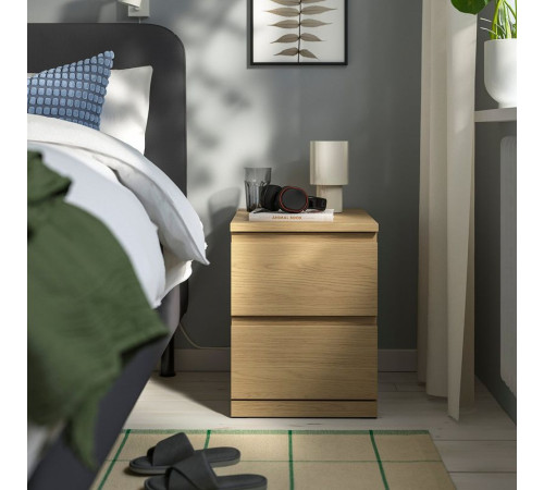 Комод, 2 ящика, отделка под дуб/с 2 ящиками STORKLINTA 206.314.13
