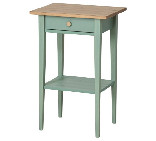 Прикроватный столик, серо-зеленая/светло-коричневая морилка HEMNES 506.107.39