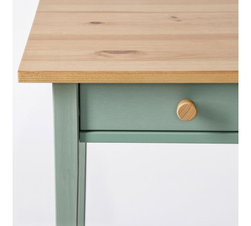 Прикроватный столик, серо-зеленая/светло-коричневая морилка HEMNES 506.107.39