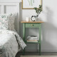 Прикроватный столик, серо-зеленая/светло-коричневая морилка HEMNES 506.107.39