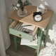 Прикроватный столик, серо-зеленая/светло-коричневая морилка HEMNES 506.107.39