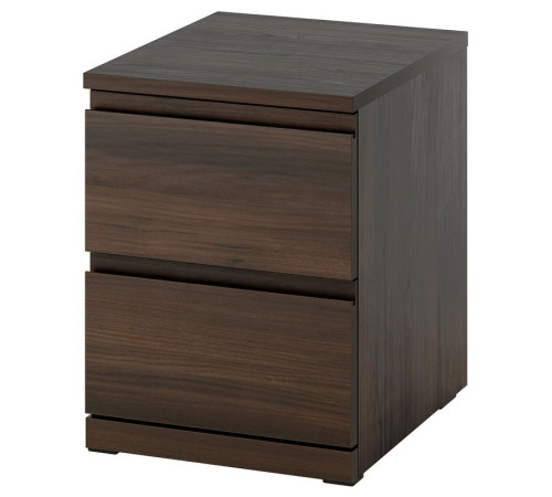 Комод, 2 ящика, темно-коричневый, имитация дуба, STORKLINTA 606.314.11