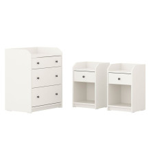 Комплект мебели для спальни из 3 предметов, белый HAUGA 095.755.88