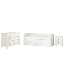 Комплект мебели для спальни из 3 предметов, белый цвет, HEMNES 294.834.27