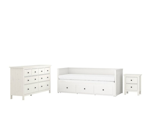 Комплект мебели для спальни из 3 предметов, белый цвет, HEMNES 294.834.27
