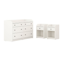 Комплект мебели для спальни из 3 предметов, белый HAUGA 295.755.92