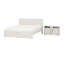 Комплект мебели для спальни из 3 предметов, кремовый, FÅGELFJÄLLET 396.253.94