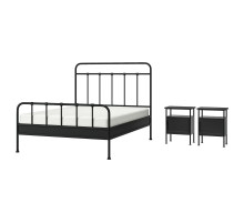 Комплект мебели для спальни, 3 предмета, антрацит STJÄRNÖ / GRÅFJÄLLET 595.776.36