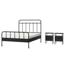 Комплект мебели для спальни, 3 предмета, антрацит STJÄRNÖ / GRÅFJÄLLET 595.776.36