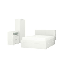 Комплект мебели для спальни из 3 предметов, белый BRIMNES 596.153.89