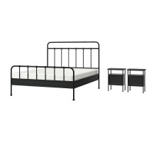 Комплект мебели для спальни, 3 предмета, антрацит STJÄRNÖ / GRÅFJÄLLET 995.776.39