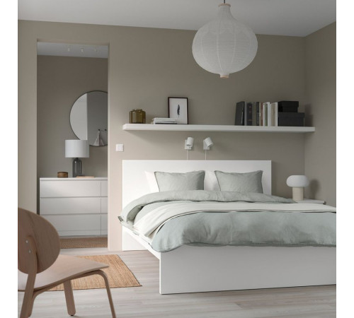 Łóżko, biały/Valevåg bardzo twardy MALM 195.448.03