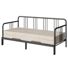 Кушетка с двумя матрасами, черная/жесткая Vannareid FYRESDAL 293.909.42