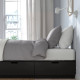 Rama łóżka z pojemnik i materacem, antracyt/Valevåg twardy NORDLI 795.368.81