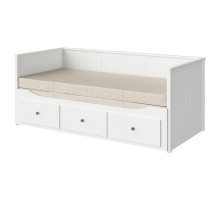 Кушетка с 3 выдвижными ящиками, 2 матрасами, белая/жесткая Vannareid HEMNES 393.909.46