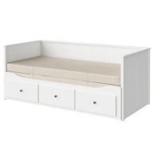 Кушетка с 3 выдвижными ящиками, 2 матрасами, белая/жесткая Vannareid HEMNES 393.909.46