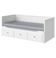 Кушетка с 3 ящиками, 2 матрасами, белый/Еготнес жесткий HEMNES 794.281.17