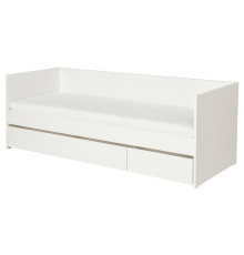 Leżanka z szufladami/1 materac, biały/Åfjäll średnio twardy VIHALS 295.805.84