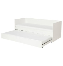 Leżanka z łóżkiem wysuw/2 materace, biały/Åfjäll średnio twardy VIHALS 395.806.30