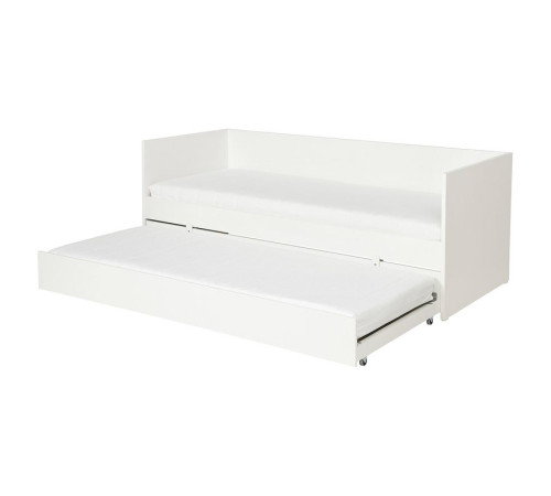 Leżanka z łóżkiem wysuw/2 materace, biały/Åfjäll średnio twardy VIHALS 395.806.30