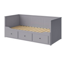 Rama leżanki z 3 szufladami, szary HEMNES 603.722.76