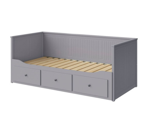 Rama leżanki z 3 szufladami, szary HEMNES 603.722.76