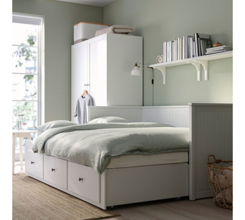 Rama leżanki z 3 szufladami, biały HEMNES 903.493.26