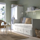 Rama leżanki z 3 szufladami, biały HEMNES 903.493.26