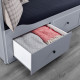 Leżanka z 3 szufladami, 2 materace, szary/Vannareid twardy HEMNES 993.909.48