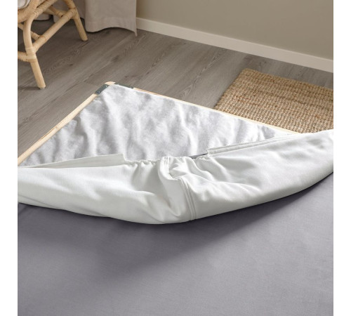 Łóżko kontynentalne, Vesteröy średnio twardy/jasnoniebieski biały LYNGÖR 396.089.69