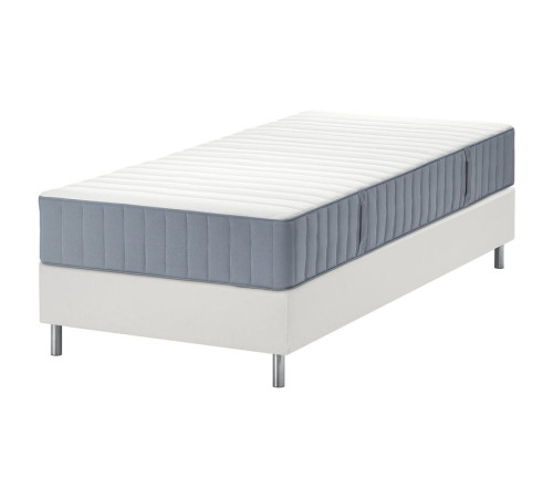 Łóżko kontynentalne, Valevåg twardy/jasnoniebieski biały LYNGÖR 596.109.52