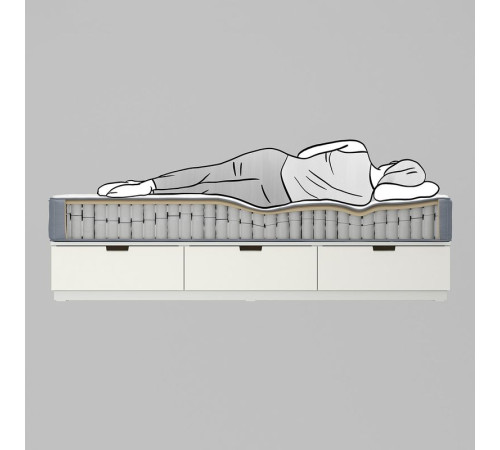 Łóżko kontynentalne, Vågstranda średnio twardy/jasnoniebieski biały LYNGÖR 596.152.09