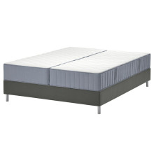 Continental bed, Vågstranda hard/medium hard/light blue dark gray LYNGÖR 796.135.01