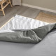 Łóżko kontynentalne, Vågstranda twardy/jasnoniebieski ciemnoszary LYNGÖR 796.149.87