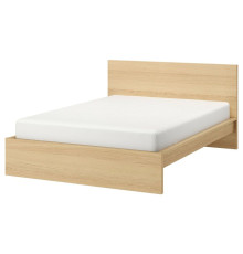 Кровать высокая, с отделкой из белого дубового шпона / Leirsund MALM 191.751.70