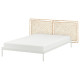 Rama łóżka z 2 zagłówkami, biały/Tolkning rattan VEVELSTAD 194.417.39