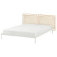 Rama łóżka z 2 zagłówkami, biały/Tolkning rattan VEVELSTAD 394.417.38