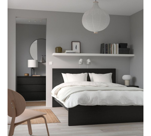 Rama łóżka, wysoka, czarnybrąz/Luröy MALM 490.024.32