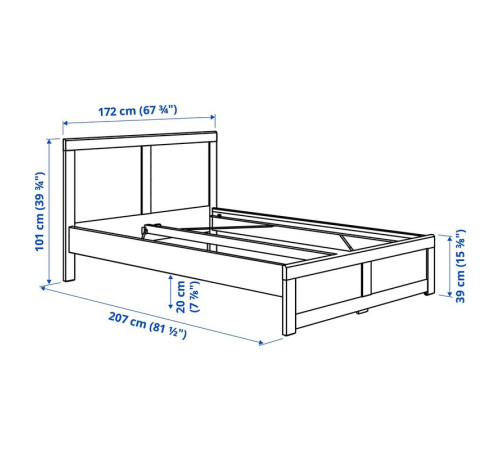 Rama łóżka, kremowy FÅGELFJÄLLET 506.071.57