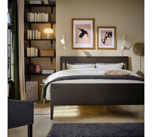 Rama łóżka, ciemnobrązowy/Lönset IDANÄS 593.921.95