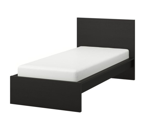 Rama łóżka, wysoka, czarnybrąz/Luröy MALM 390.095.61