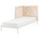 Rama łóżka z 2 zagłówkami, biały/Tolkning rattan VEVELSTAD 794.418.02