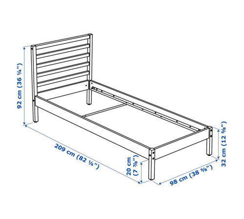 Rama łóżka, biała bejca/Luröy TARVA 895.539.31
