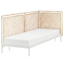Rama łóżka z 3 zagłówkami, biały/Tolkning rattan VEVELSTAD 994.418.20