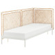 Rama łóżka z 3 zagłówkami, biały/Tolkning rattan VEVELSTAD 994.418.20