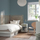 Rama łóżka z 3 zagłówkami, biały/Tolkning rattan VEVELSTAD 994.418.20