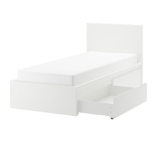 Rama łóżka z 2 pojemnikami, biały/Luröy MALM 290.115.07