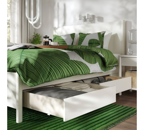Rama łóżka z szufladami, kremowy TONSTAD 304.890.89