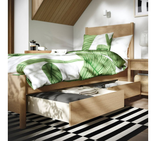 Rama łóżka z szufladami, okl dęb/Leirsund TONSTAD 394.966.84